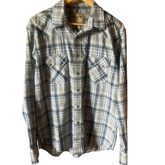 Men’s Wrangler Retro Long Sleeve Saw Tooth Pocket Western Shirt w/ Pearl Snaps - Picture 7 of 7